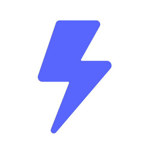 A simple blue lightning bolt icon on a light gray background.